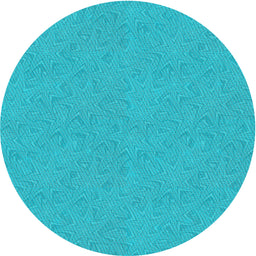 Round Machine Washable Transitional DarkTurquoise Green Rug, wshpat3454