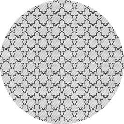 Round Machine Washable Transitional White Smoke Rug, wshpat3455
