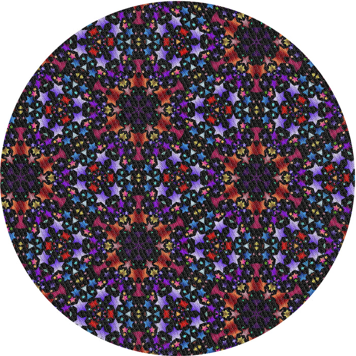 Round Machine Washable Transitional Chocolate Brown Rug, wshpat3459