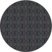 Round Patterned Gray Novelty Rug, pat345