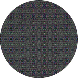 Round Machine Washable Transitional Grey Gray Rug, wshpat345