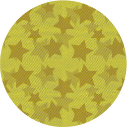 Round Patterned Yellow Novelty Rug, pat3460