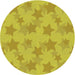 Round Patterned Yellow Novelty Rug, pat3460