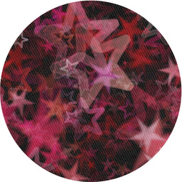 Round Patterned Raspberry Purple Modern Rug, pat3467