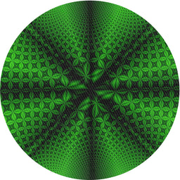 Round Patterned Dark Forest Green Novelty Rug, pat346