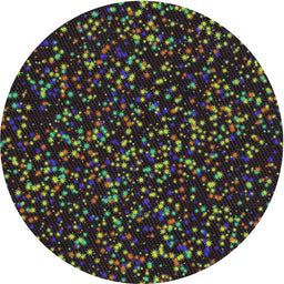 Round Patterned Black Novelty Rug, pat3470