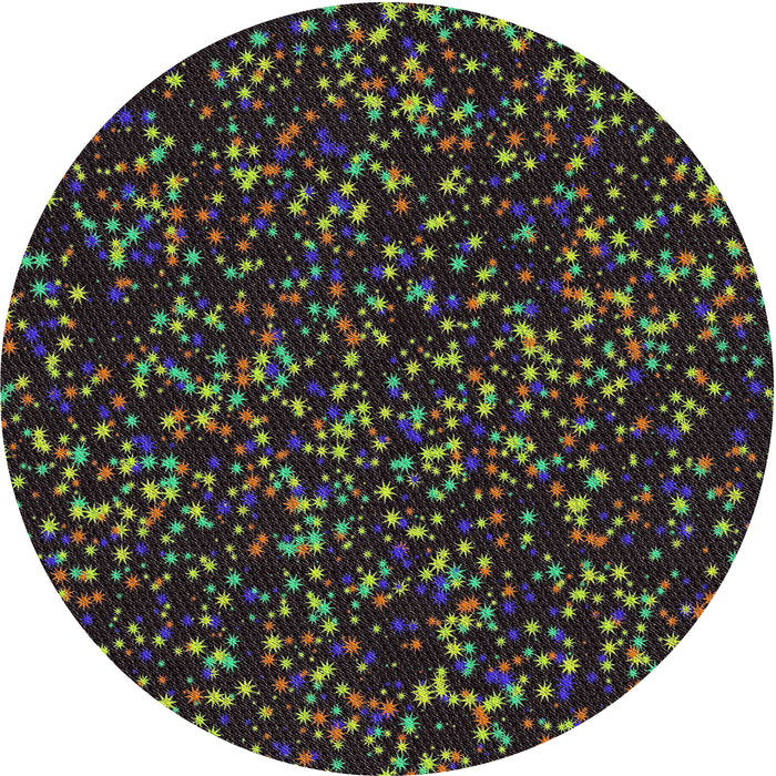 Round Patterned Black Novelty Rug, pat3470