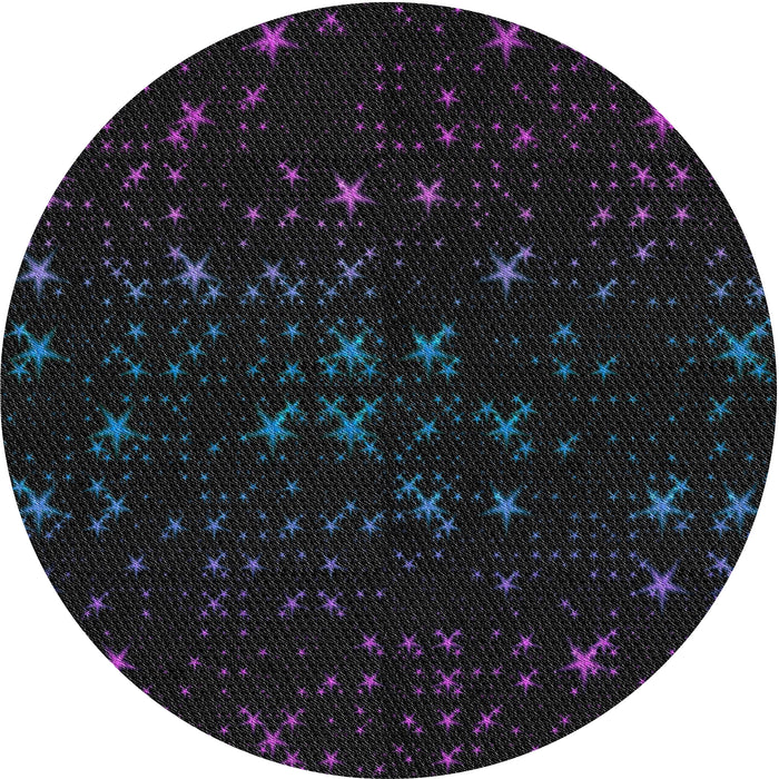 Round Patterned Black Novelty Rug, pat3471