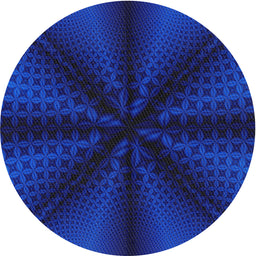 Round Patterned Blue Novelty Rug, pat347