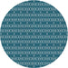 Round Patterned Teal Green Novelty Rug, pat3480