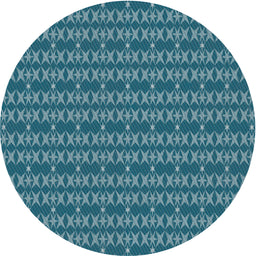 Round Machine Washable Transitional Teal Green Rug, wshpat3480
