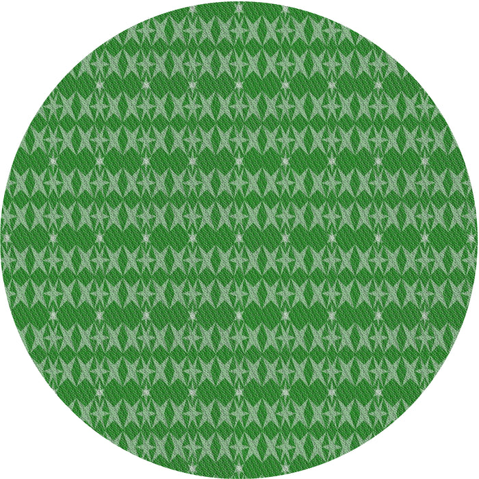 Round Patterned Green Novelty Rug, pat3482