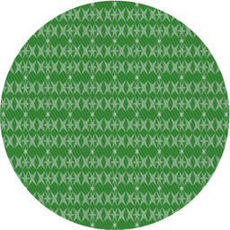 Round Machine Washable Transitional Green Rug, wshpat3482