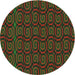 Round Patterned Red Novelty Rug, pat3486