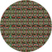 Round Patterned Khaki Green Novelty Rug, pat3487