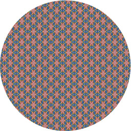 Round Patterned Dark Raspberry Purple Novelty Rug, pat348