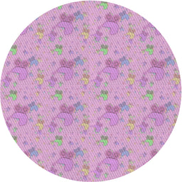 Round Machine Washable Transitional Blush Pink Rug, wshpat3498