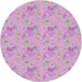 Round Patterned Blush Pink Novelty Rug, pat3498