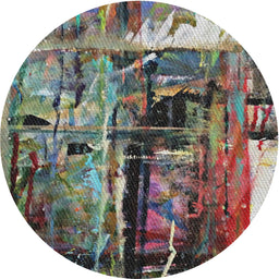 Round Machine Washable Transitional Bakers Brown Rug, wshpat34