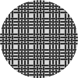 Round Patterned Silver Gray Novelty Rug, pat3500