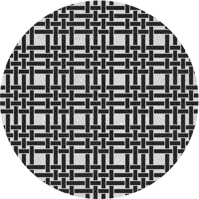 Round Patterned Silver Gray Novelty Rug, pat3500