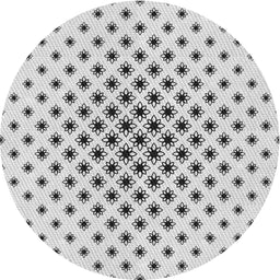 Round Machine Washable Transitional White Smoke Rug, wshpat3504