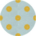 Round Machine Washable Transitional Pale Blue Lily Blue Rug, wshpat3506