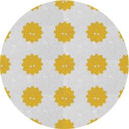 Round Patterned Light Yellow Beige Novelty Rug, pat3508
