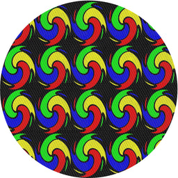 Round Patterned Green Modern Rug, pat3510