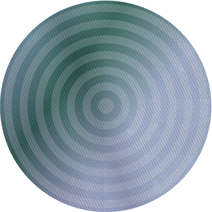 Round Patterned Sky Blue Novelty Rug, pat3518