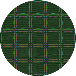 Round Patterned Green Novelty Rug, pat351