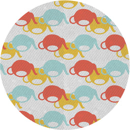 Round Machine Washable Transitional Orange Salmon Pink Rug, wshpat3520