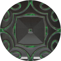 Round Machine Washable Transitional Midnight Gray Rug, wshpat3522