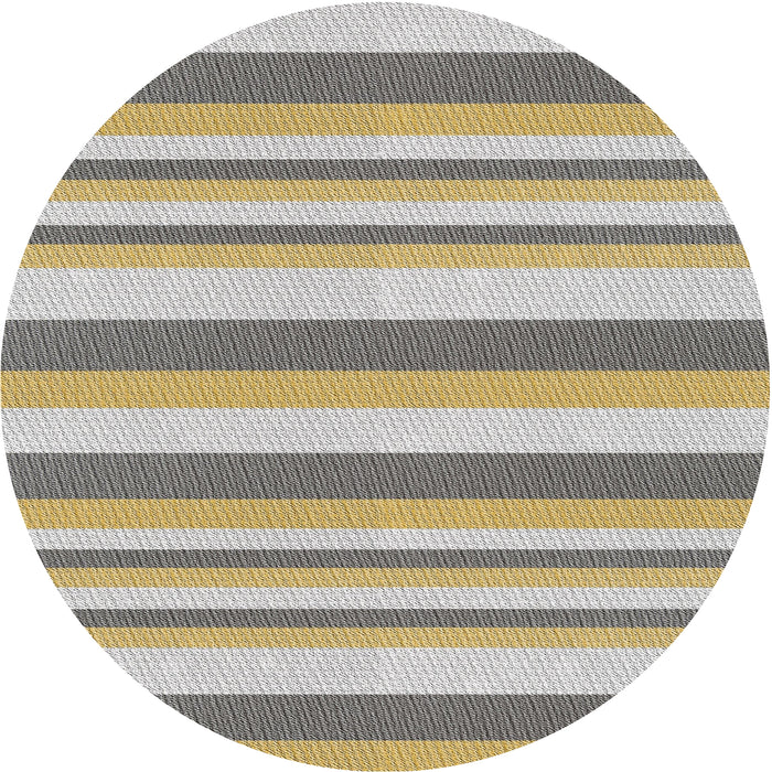Round Patterned Light Gold Abstract Machine Washable Rug, wshpat3528