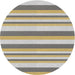 Round Patterned Light Gold Abstract Machine Washable Rug, wshpat3528