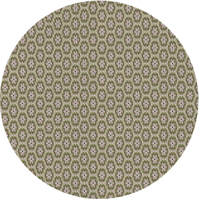 Round Patterned Tan Brown Novelty Rug, pat352