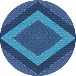 Round Patterned Blue Novelty Rug, pat3531