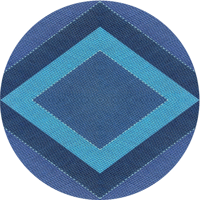 Round Patterned Blue Novelty Rug, pat3531