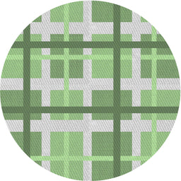 Round Machine Washable Transitional Green Rug, wshpat3533