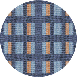 Round Machine Washable Transitional Dark Blue Grey Blue Rug, wshpat3535