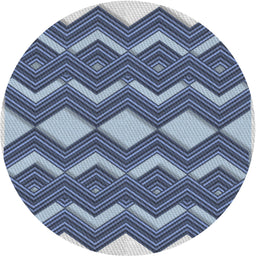 Round Patterned Blue Novelty Rug, pat3536