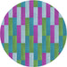 Round Patterned Bright Purple Novelty Rug, pat3538