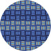 Round Patterned Iceberg Blue Novelty Rug, pat3544