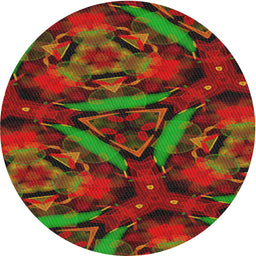 Round Machine Washable Transitional Crimson Red Rug, wshpat3548