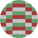 Round Patterned Green Novelty Rug, pat3552