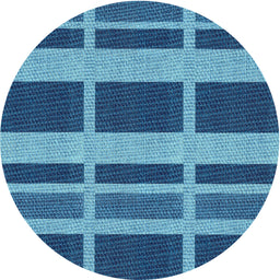 Round Machine Washable Transitional Blueberry Blue Rug, wshpat3553