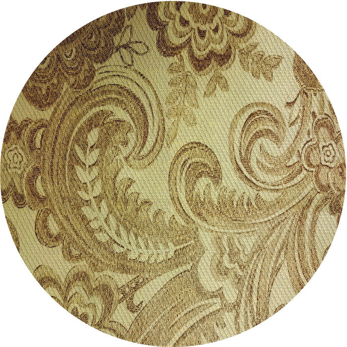 Round Patterned Dark Bronze Brown Novelty Rug, pat3556