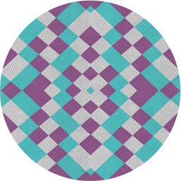 Round Machine Washable Transitional French Lilac Purple Rug, wshpat3559