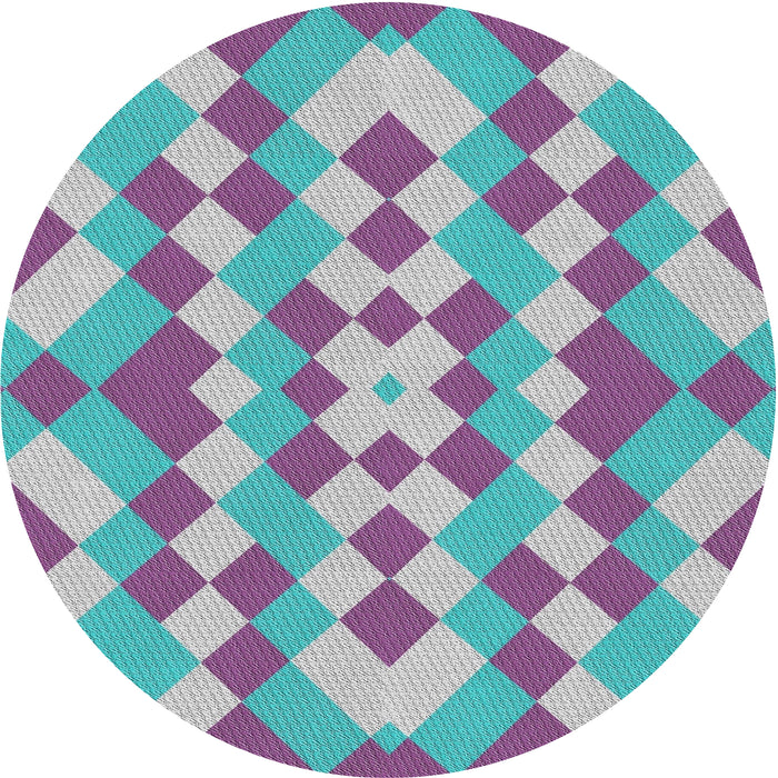 Round Machine Washable Transitional French Lilac Purple Rug, wshpat3559