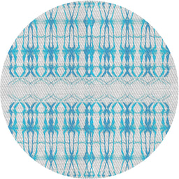 Round Machine Washable Transitional Blue Rug, wshpat355